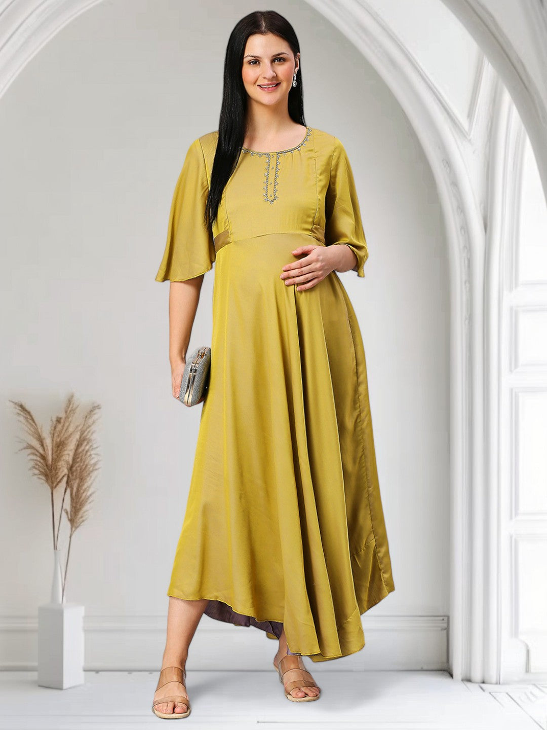 VIBRANT MATERNITY KURTA FOR NURSING BABY