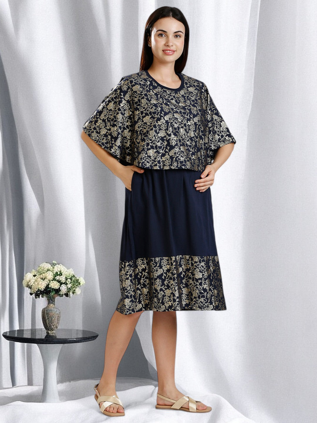 ON-TREND MATERNITY CAPE DRESS FOR WOMEN