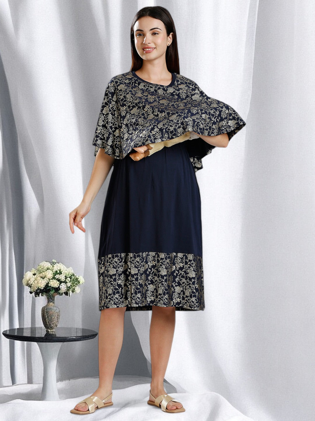 ON-TREND MATERNITY CAPE DRESS FOR WOMEN