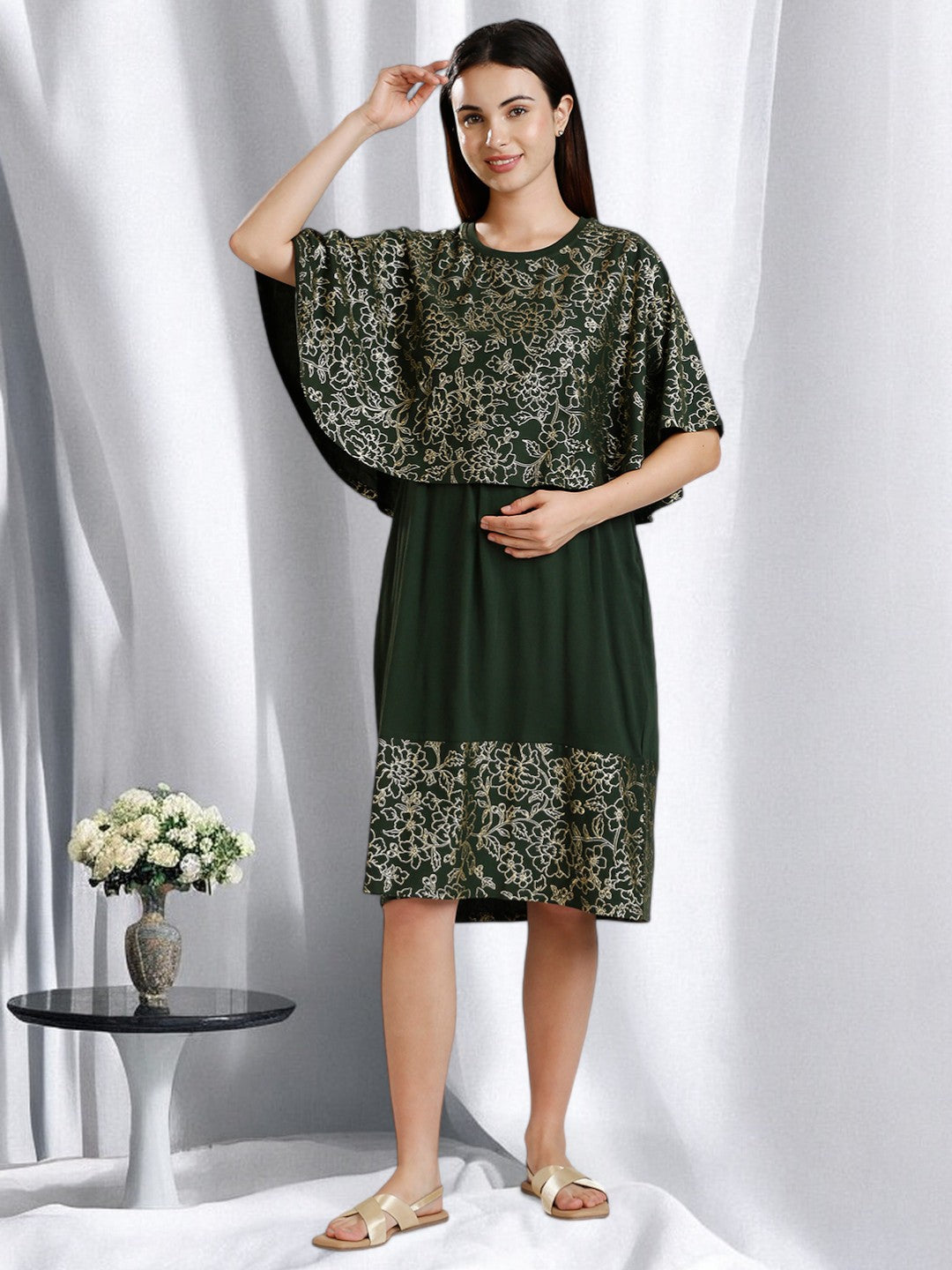 ON-TREND PREGNANCY CAPE DRESS FOR WOMEN