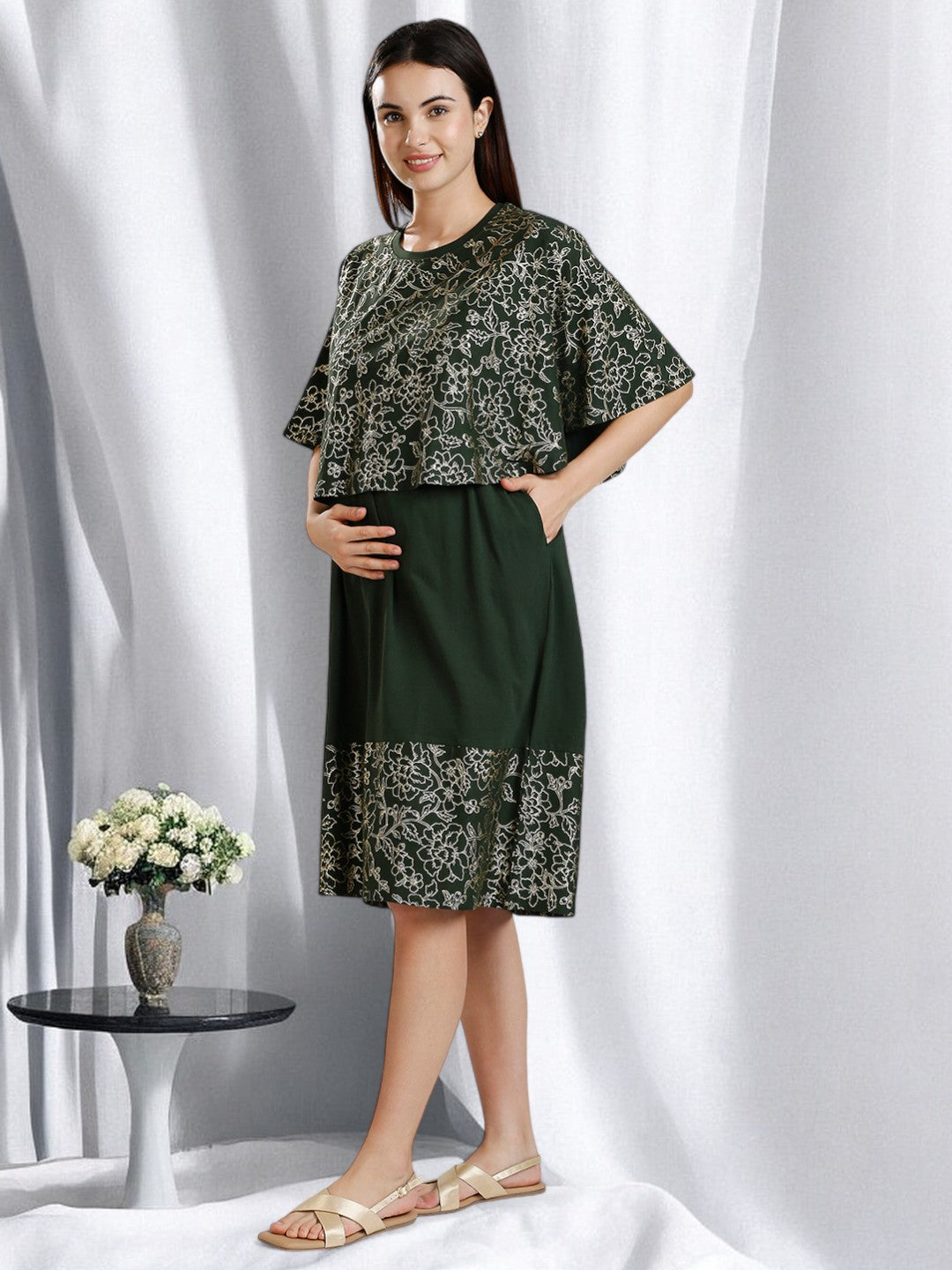 ON-TREND PREGNANCY CAPE DRESS FOR WOMEN