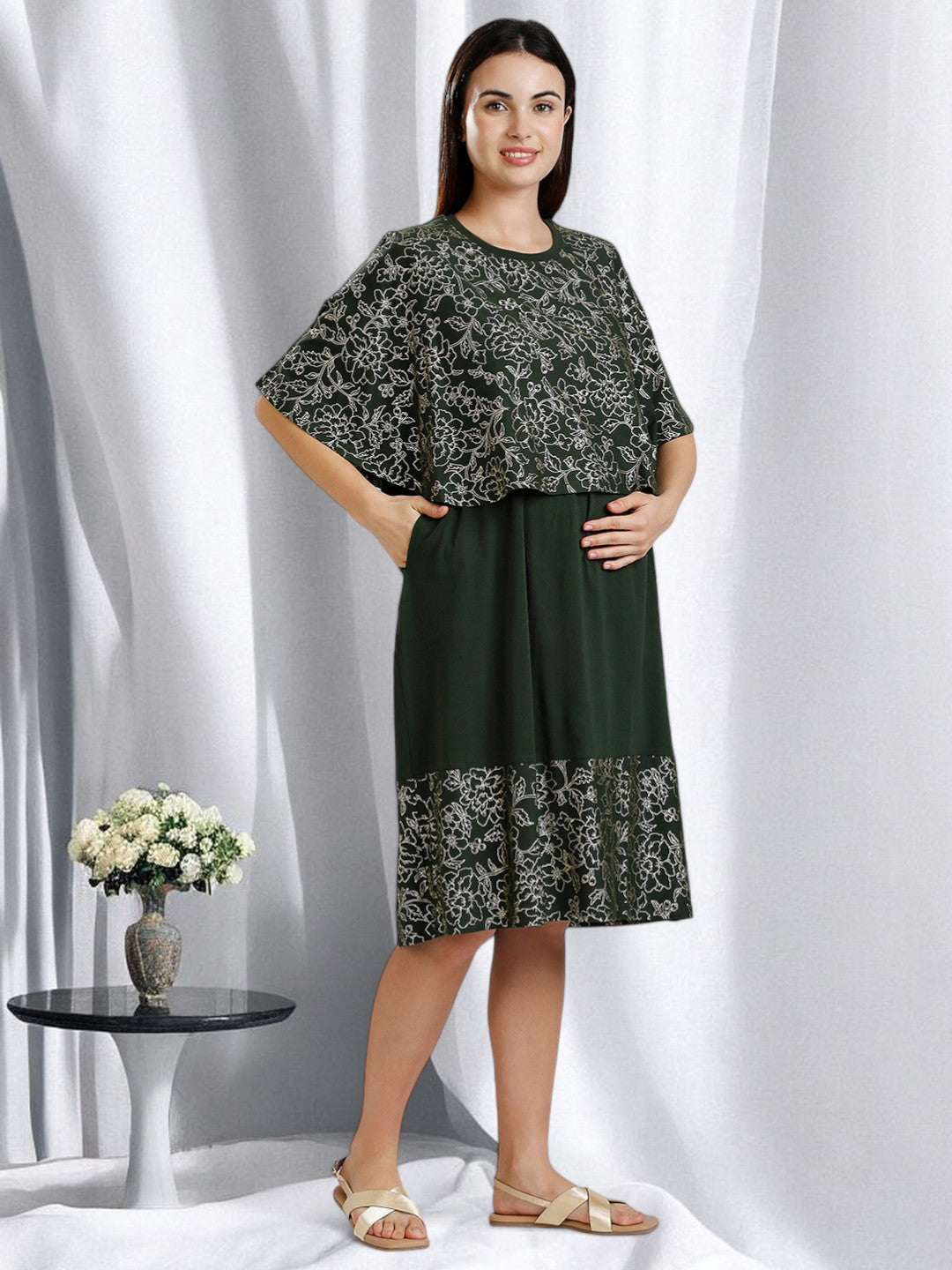 ON-TREND PREGNANCY CAPE DRESS FOR WOMEN