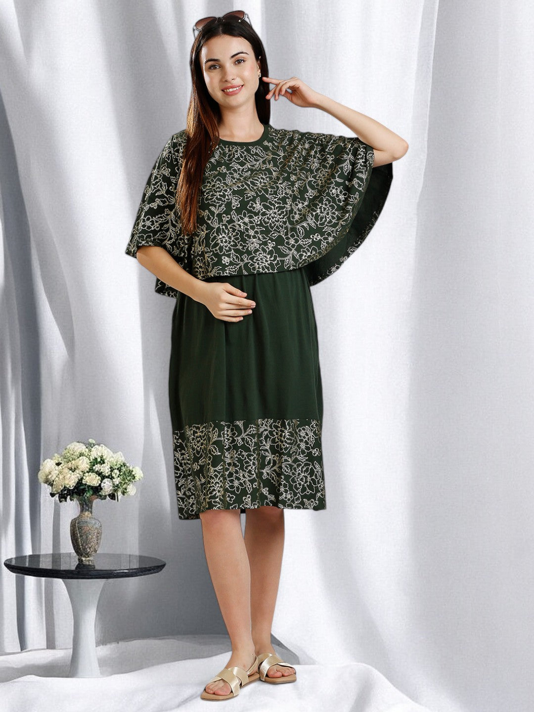 ON-TREND PREGNANCY CAPE DRESS FOR WOMEN