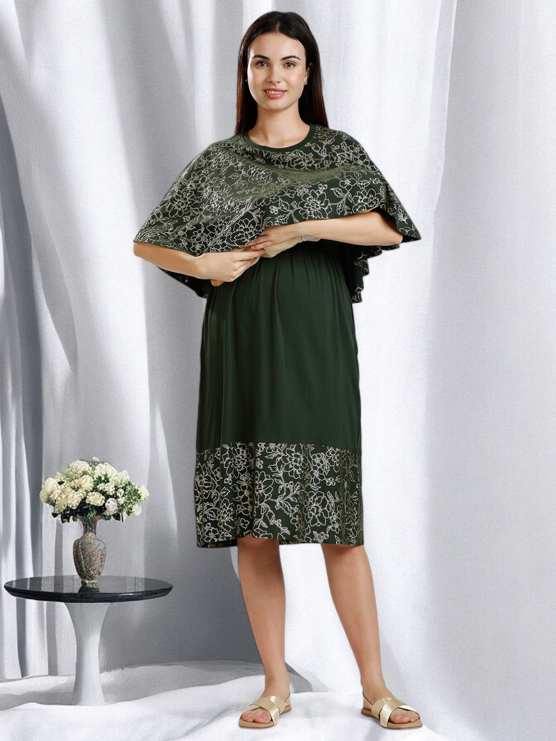 ON-TREND PREGNANCY CAPE DRESS FOR WOMEN