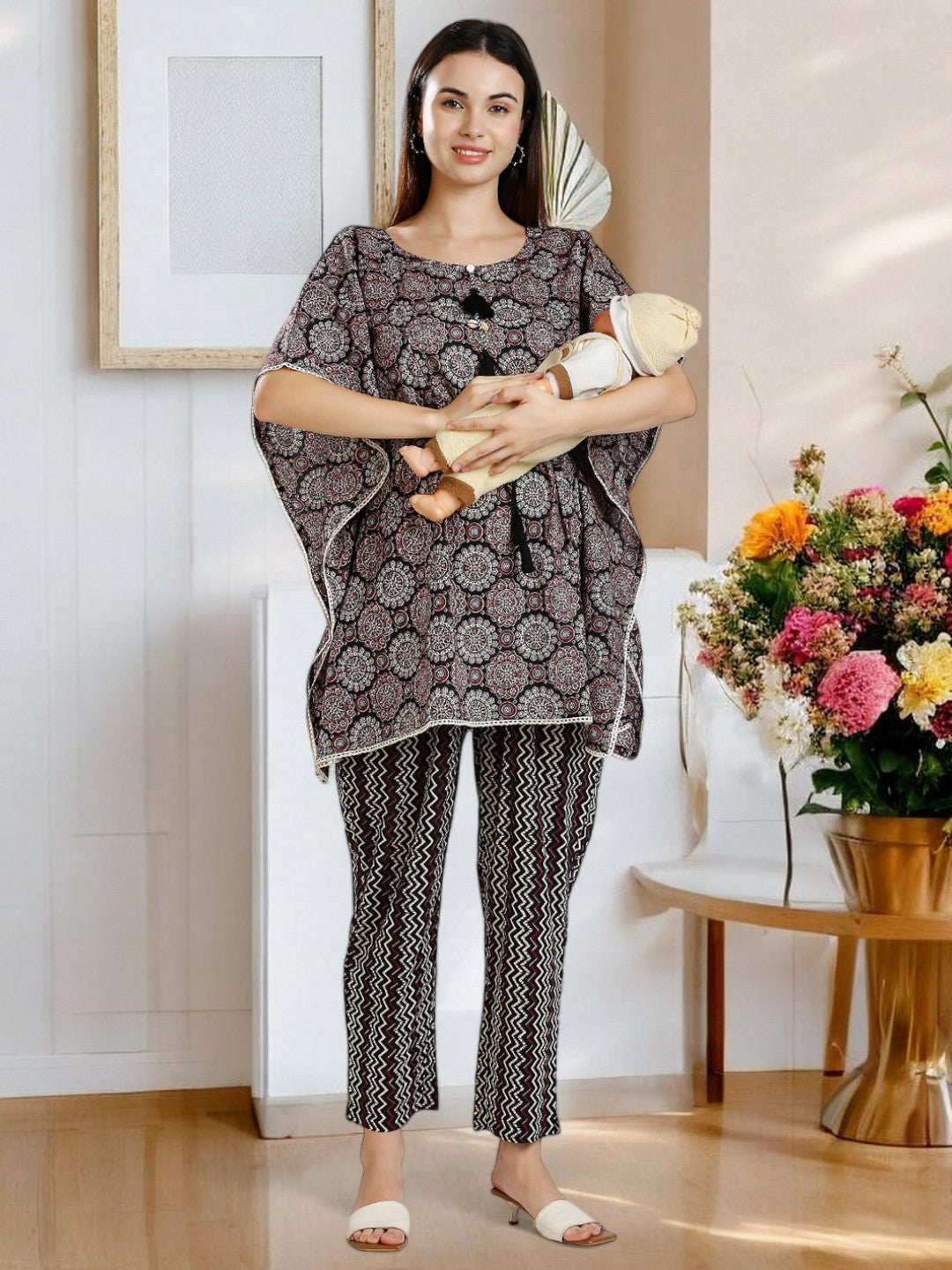 STYLISH NURSING KAFTAN PANT SET FOR WOMEN