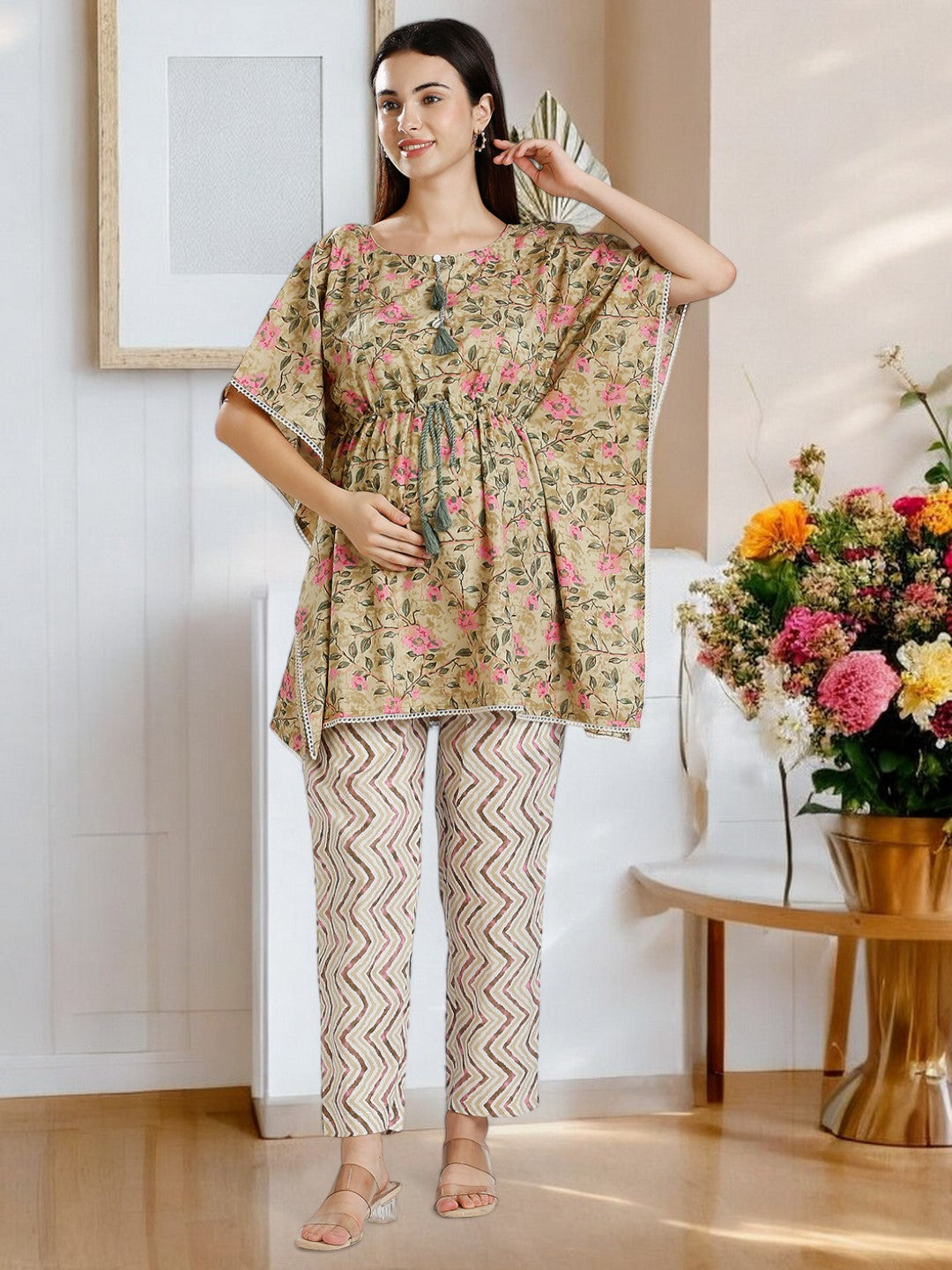 STYLISH FEEDING KAFTAN PANT SET FOR WOMEN