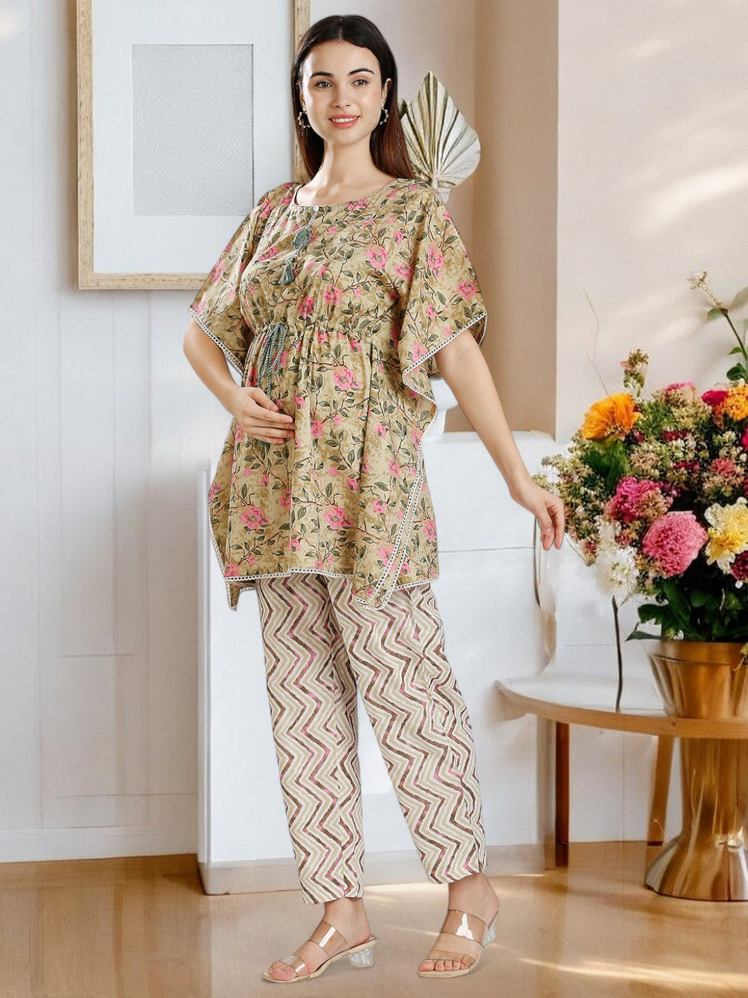 STYLISH FEEDING KAFTAN PANT SET FOR WOMEN