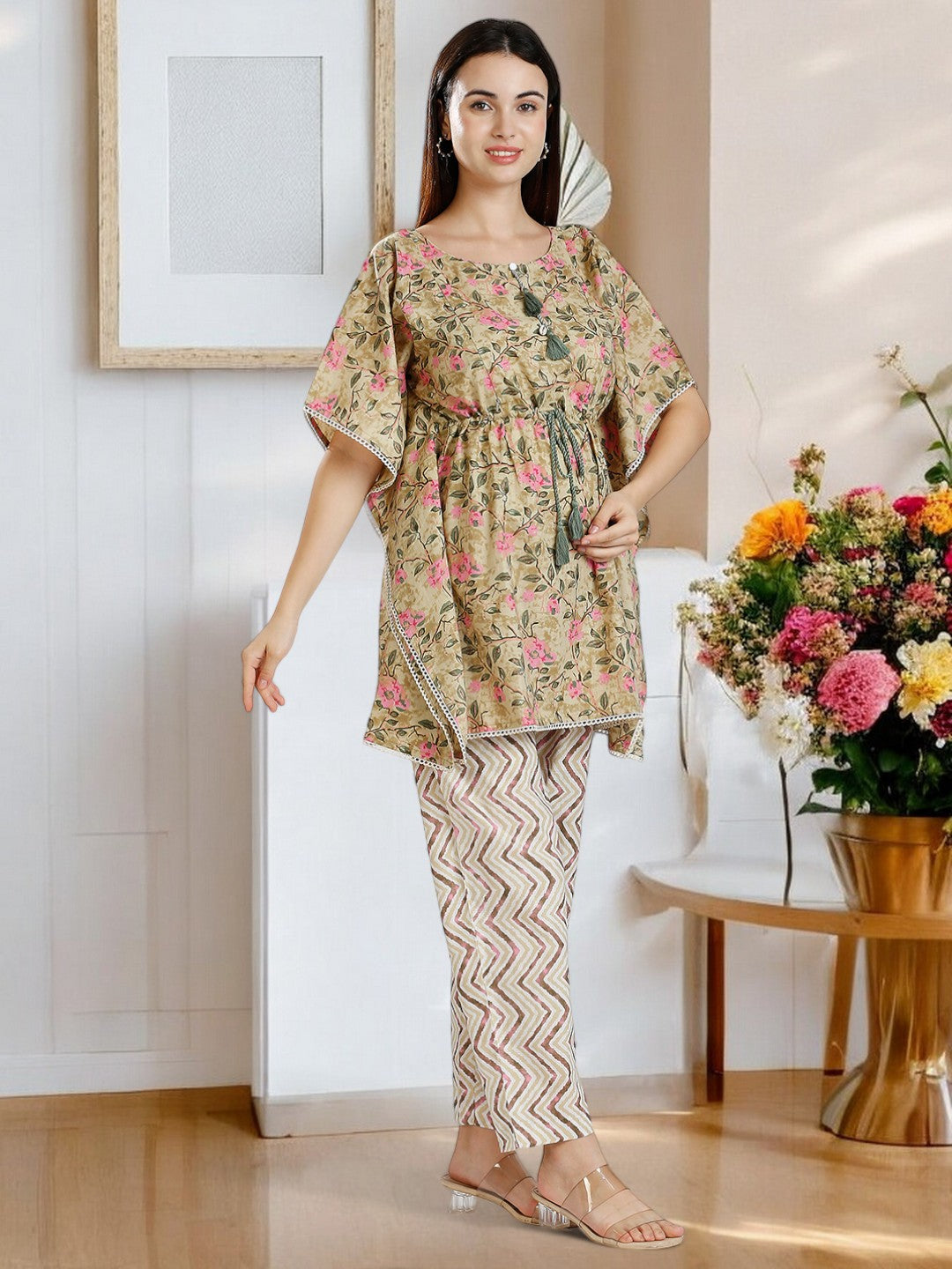 STYLISH FEEDING KAFTAN PANT SET FOR WOMEN