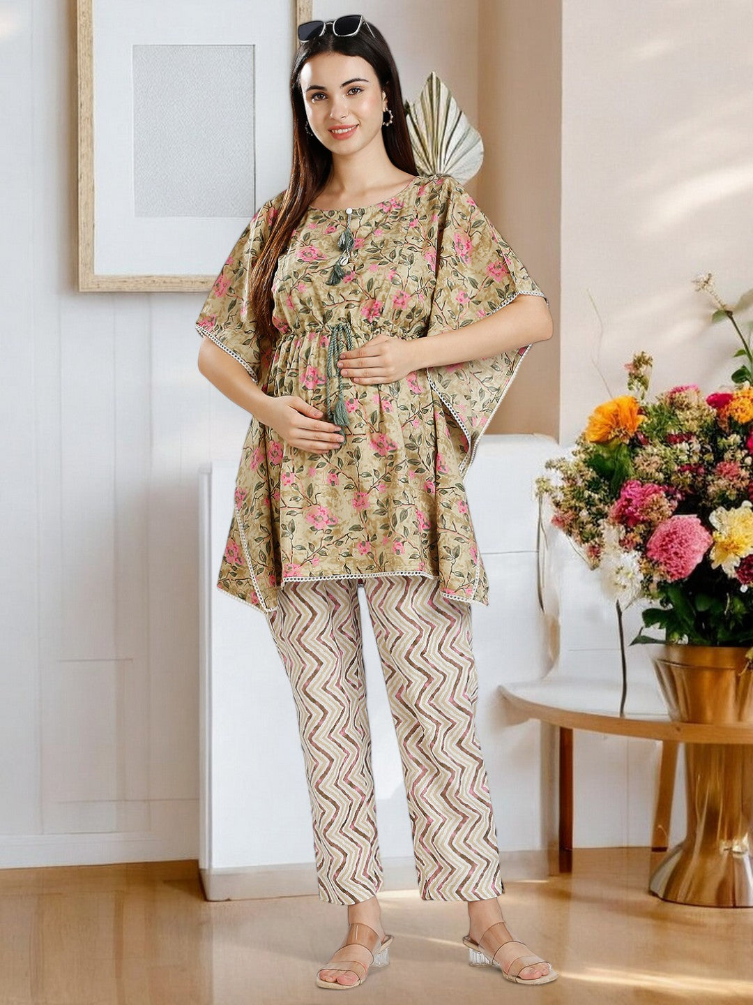 STYLISH FEEDING KAFTAN PANT SET FOR WOMEN