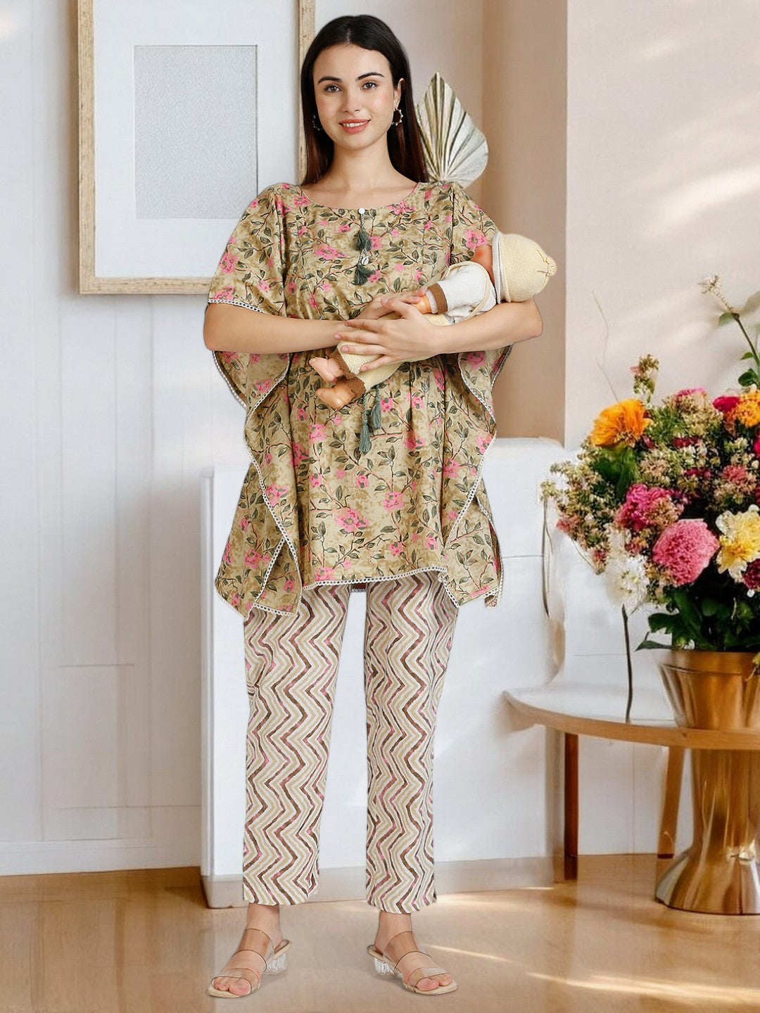 STYLISH FEEDING KAFTAN PANT SET FOR WOMEN