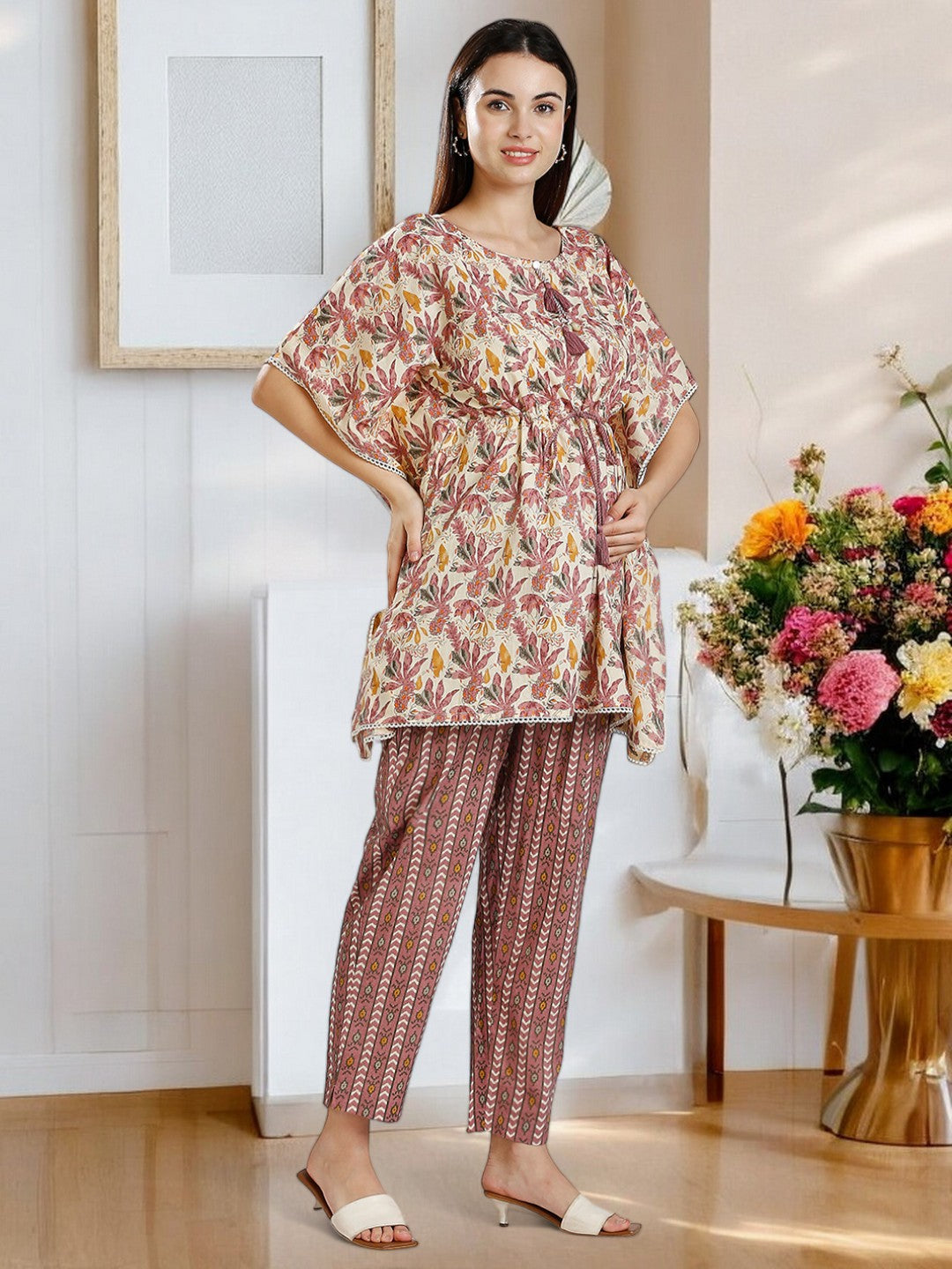 STYLISH PREGNANCY KAFTAN PANT SET FOR WOMEN