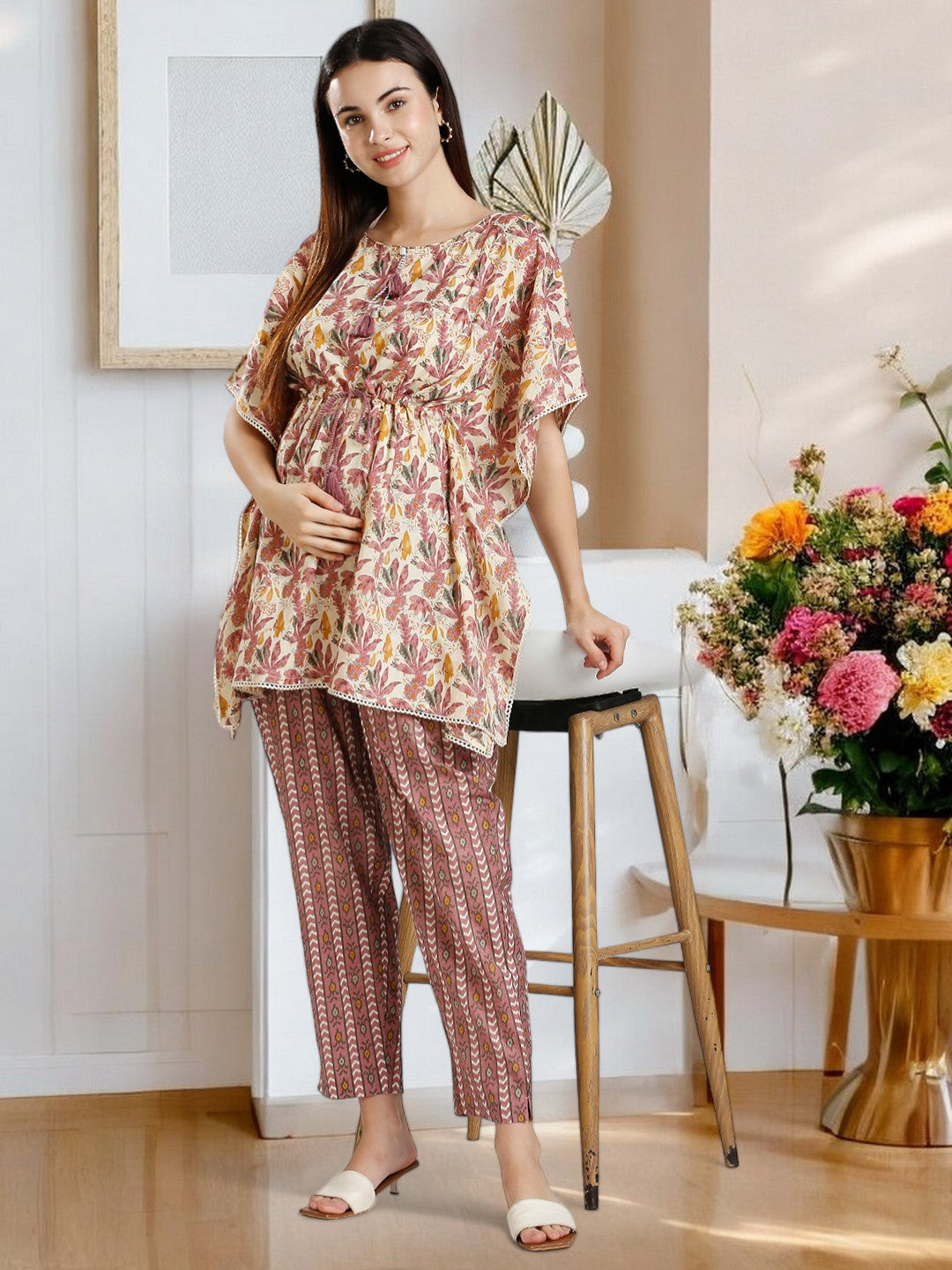 STYLISH PREGNANCY KAFTAN PANT SET FOR WOMEN