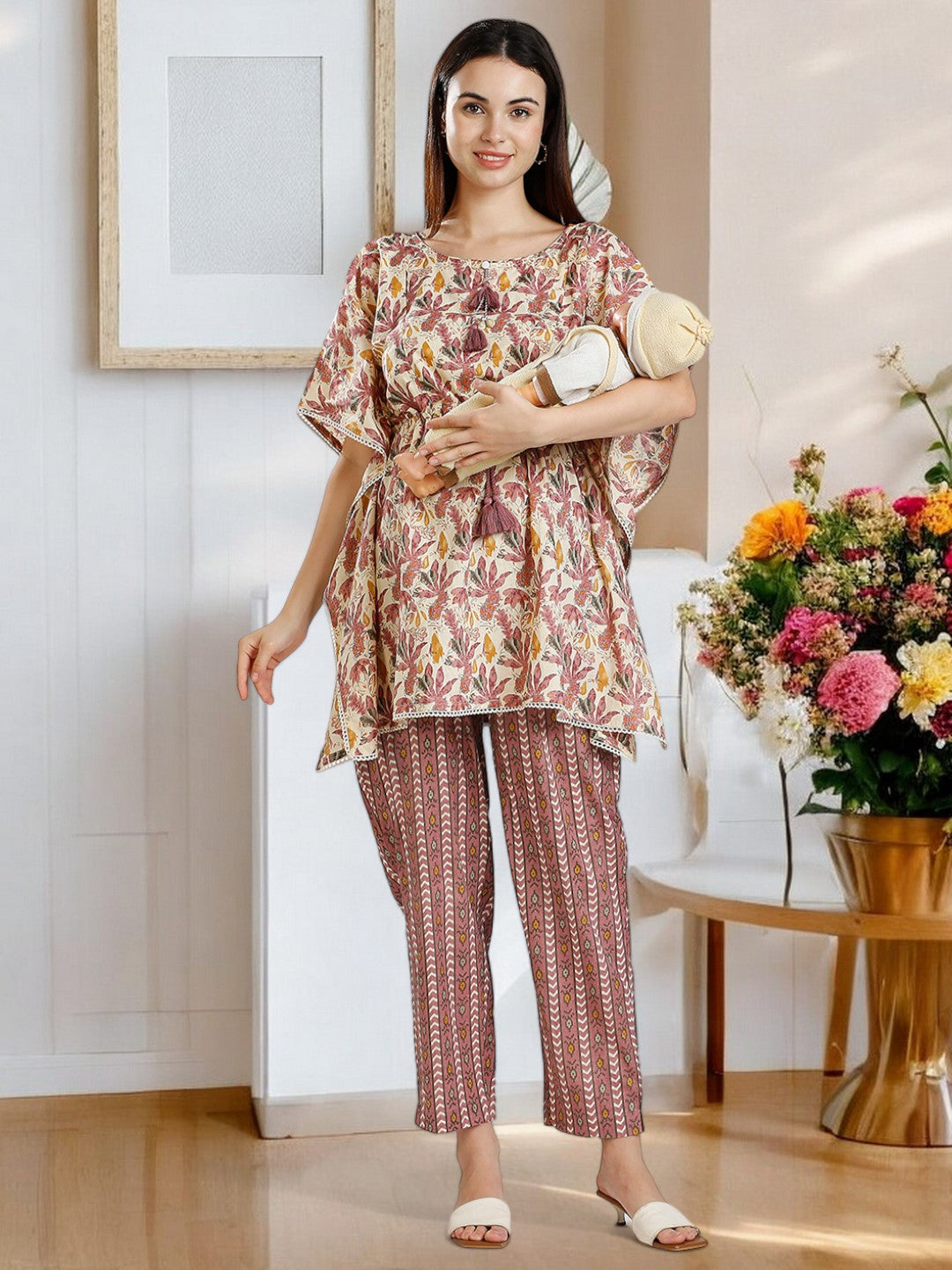 STYLISH PREGNANCY KAFTAN PANT SET FOR WOMEN