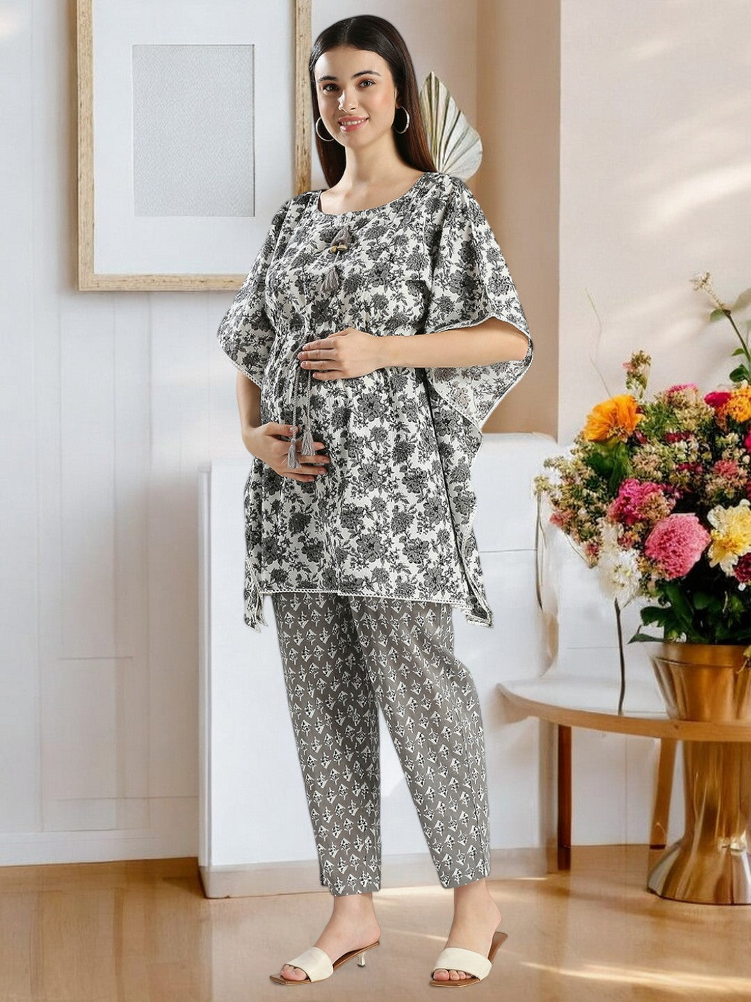 STYLISH FEEDING KAFTAN PANT SET FOR MOTHER