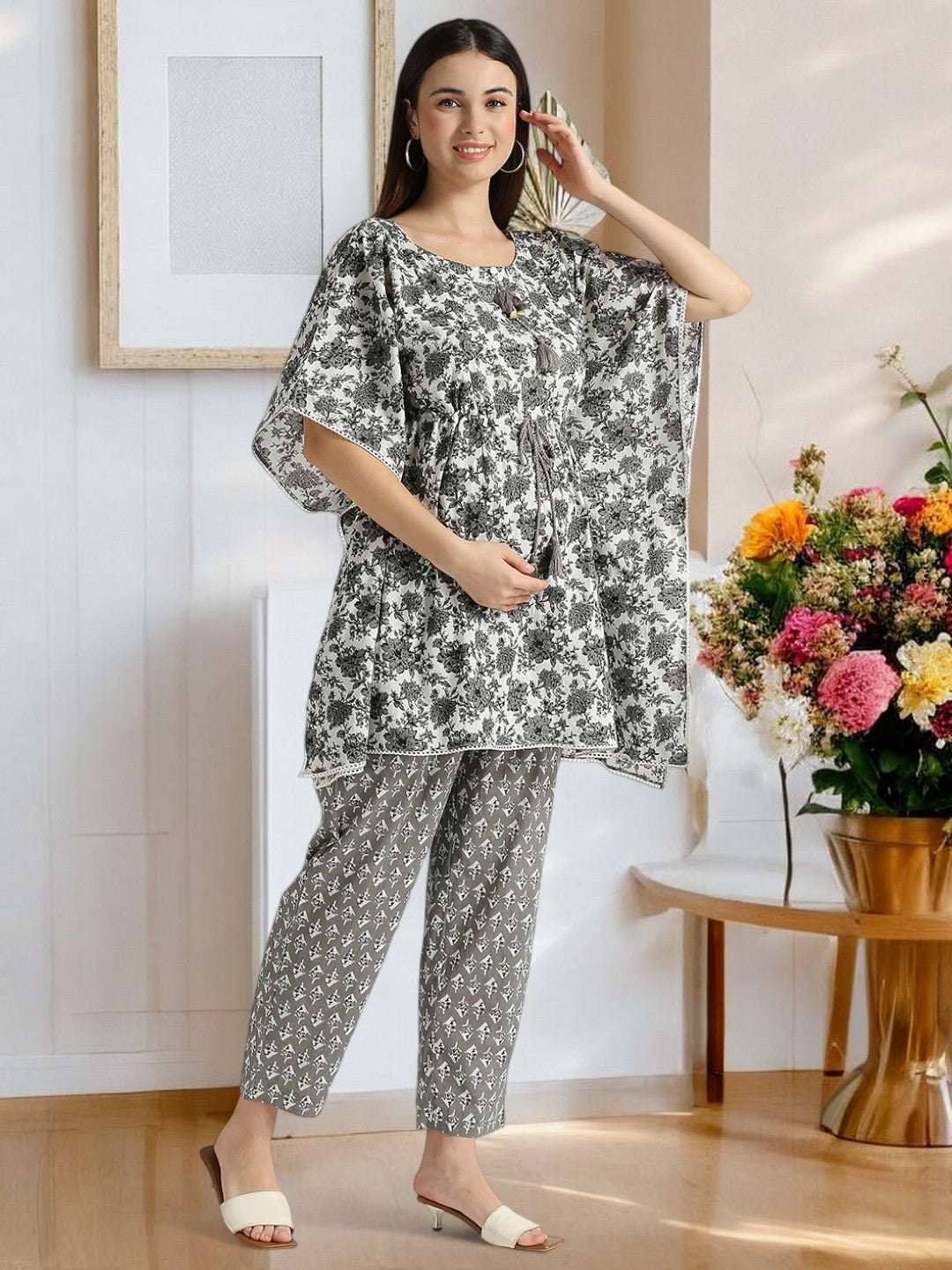 STYLISH FEEDING KAFTAN PANT SET FOR MOTHER