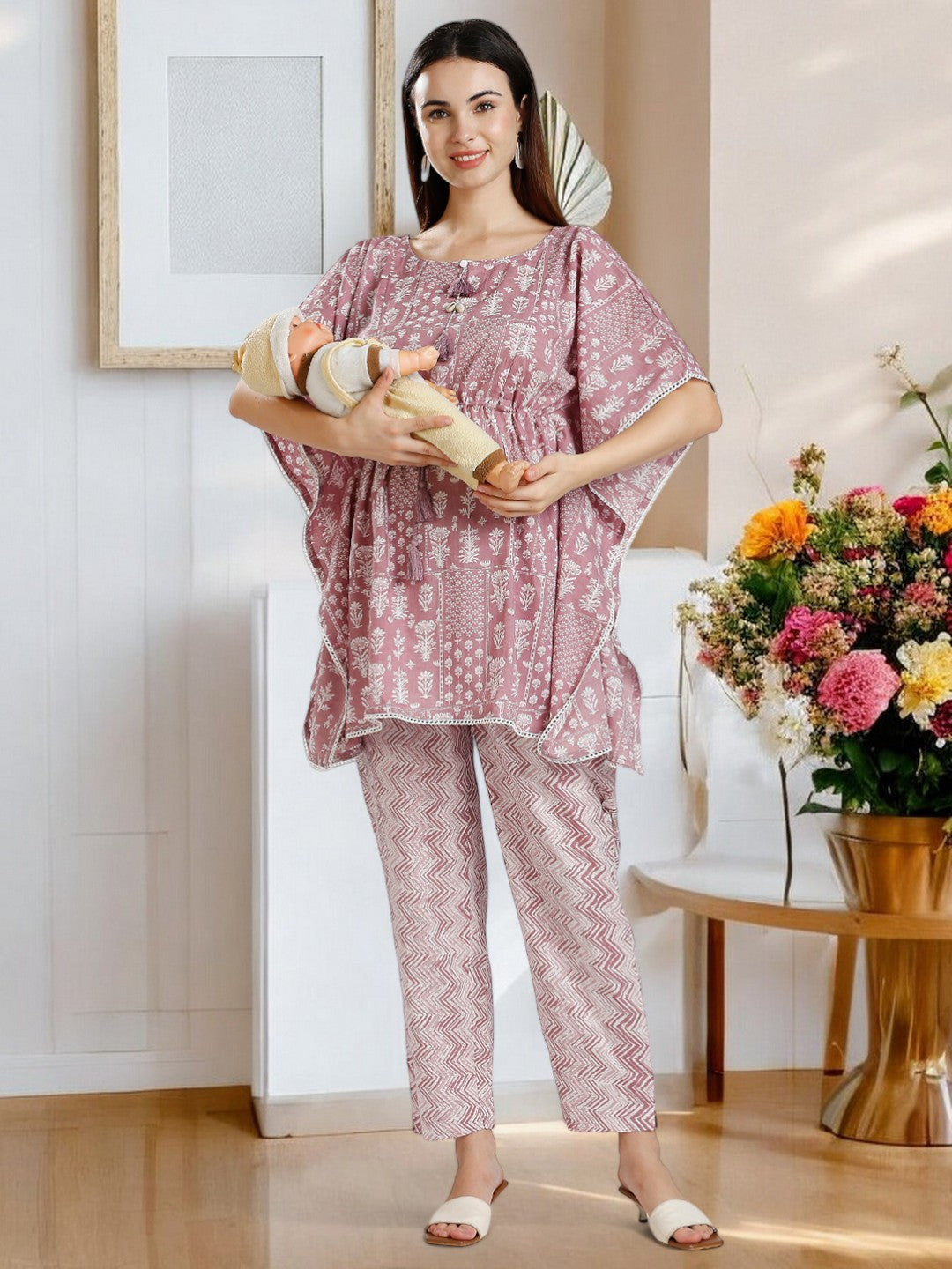 STYLISH NURSING KAFTAN PANT SET FOR MOTHER