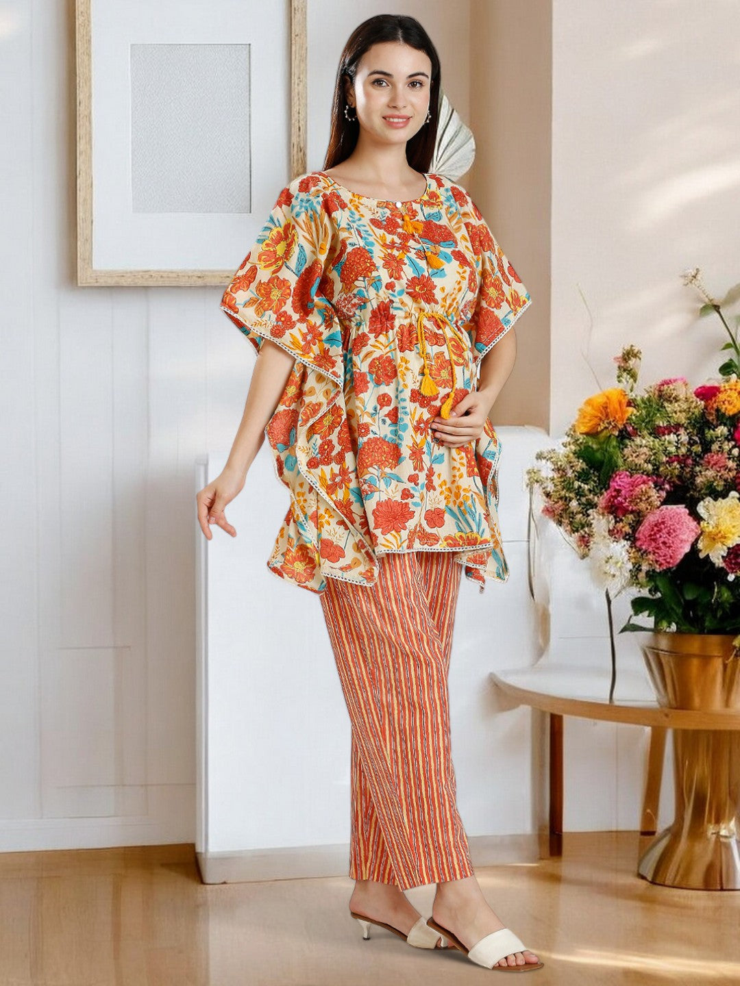 STYLISH PREGNANCY KAFTAN PANT SET FOR MOTHER