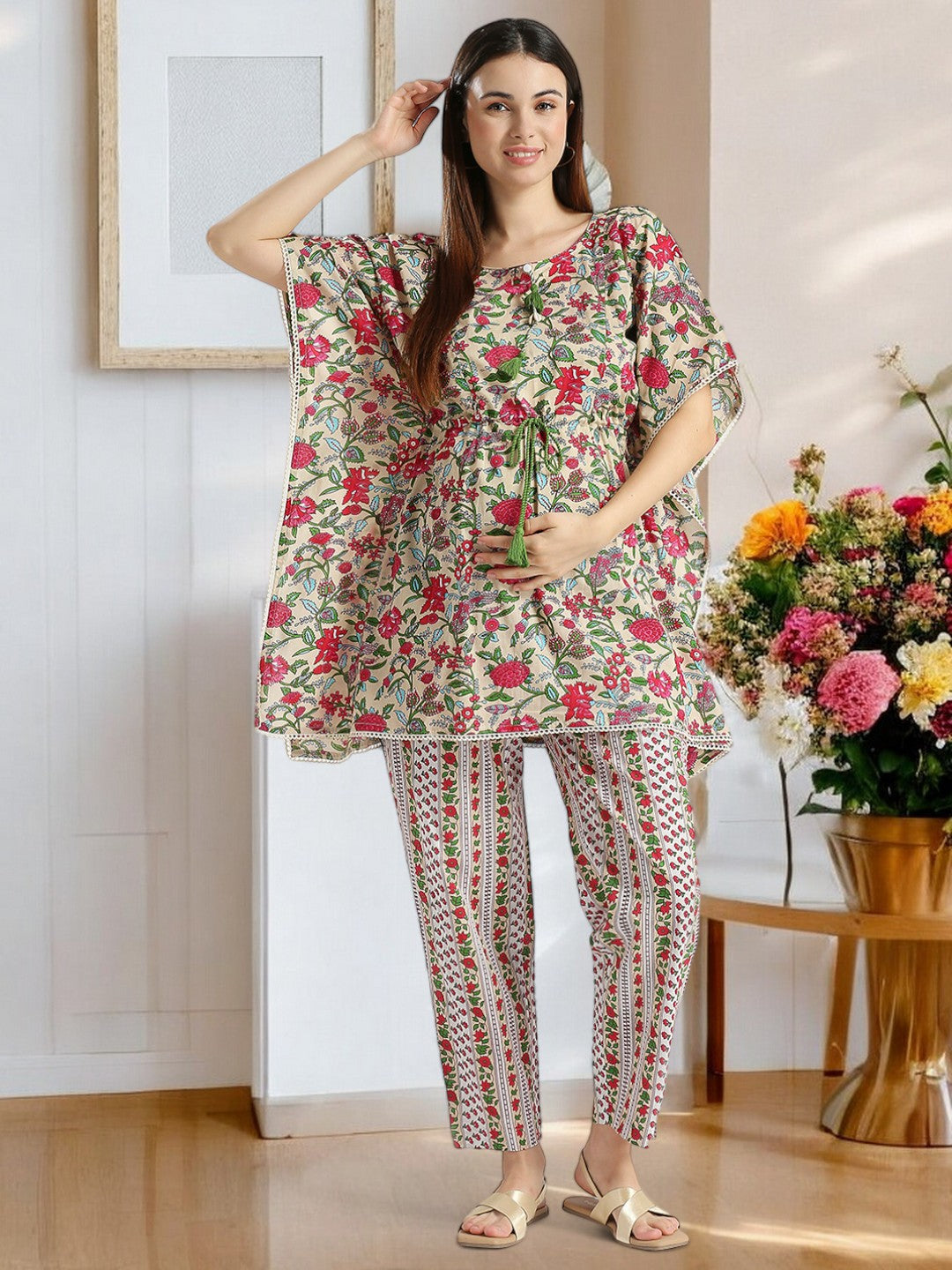 TRENDY MATERNITY KAFTAN PANT SET FOR WOMEN