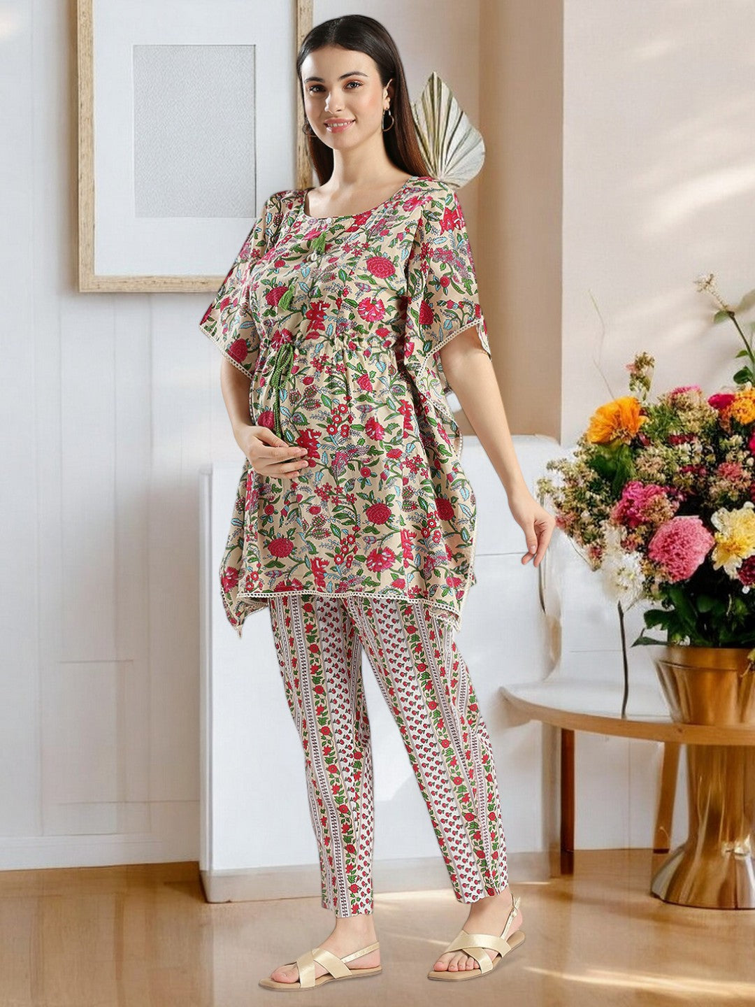 TRENDY MATERNITY KAFTAN PANT SET FOR WOMEN