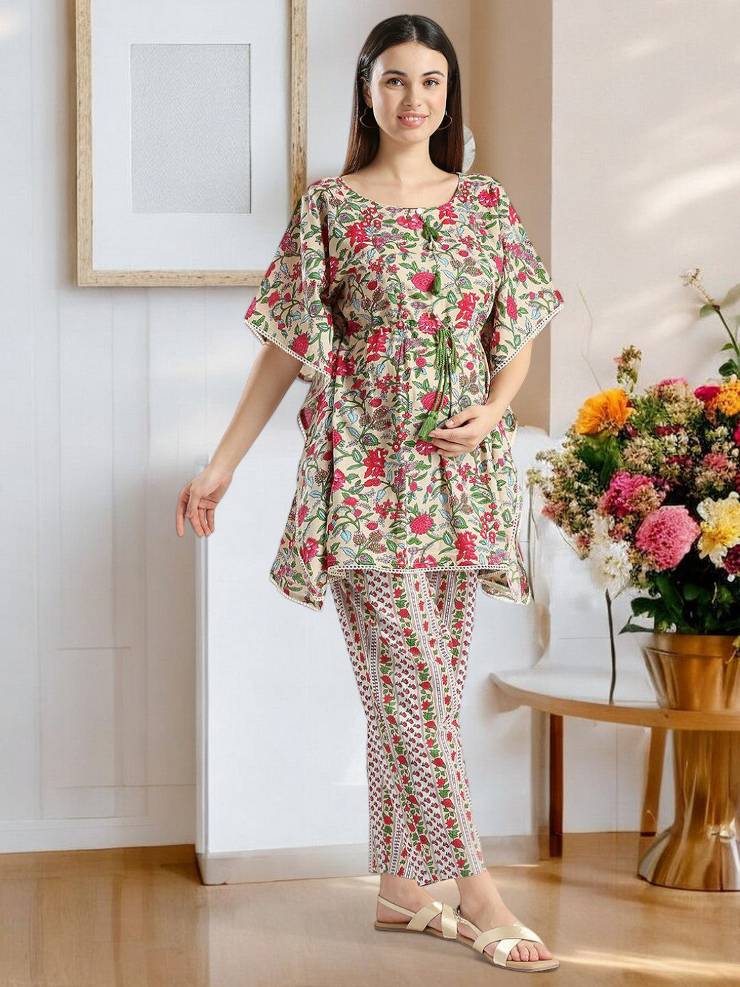 TRENDY MATERNITY KAFTAN PANT SET FOR WOMEN