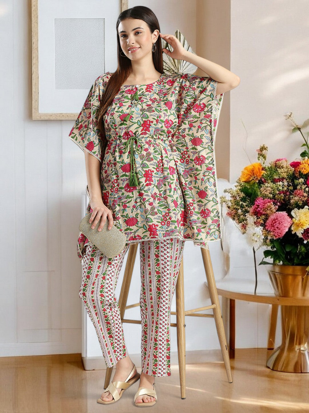 TRENDY MATERNITY KAFTAN PANT SET FOR WOMEN