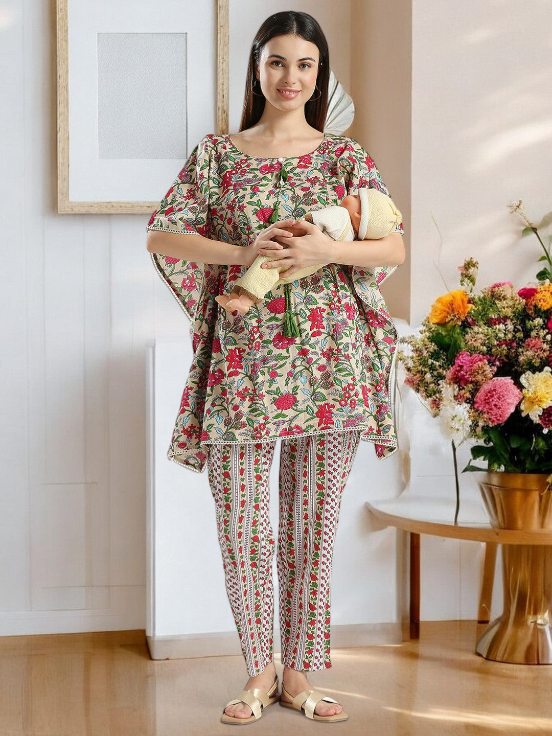 TRENDY MATERNITY KAFTAN PANT SET FOR WOMEN