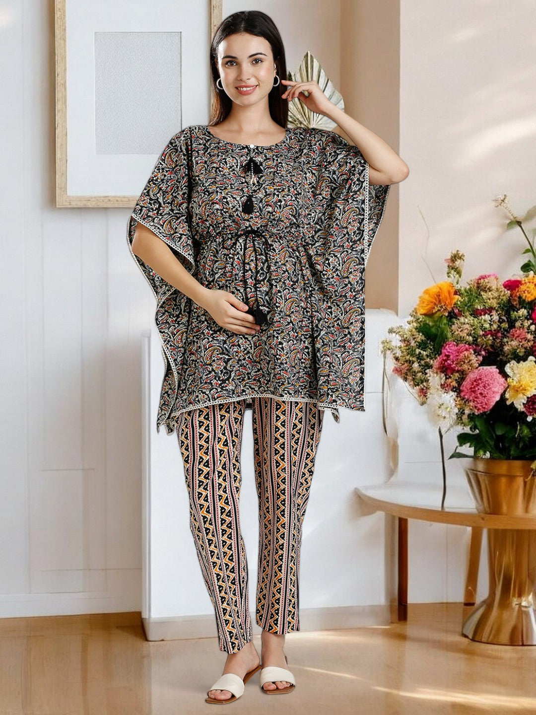 TRENDY NURSING KAFTAN PANT SET FOR WOMEN