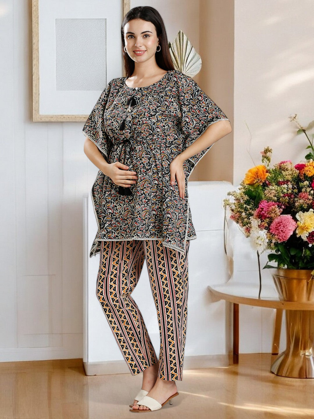 TRENDY NURSING KAFTAN PANT SET FOR WOMEN