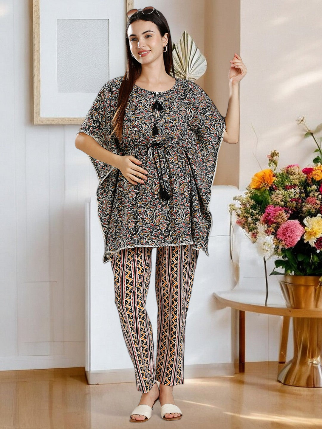 TRENDY NURSING KAFTAN PANT SET FOR WOMEN