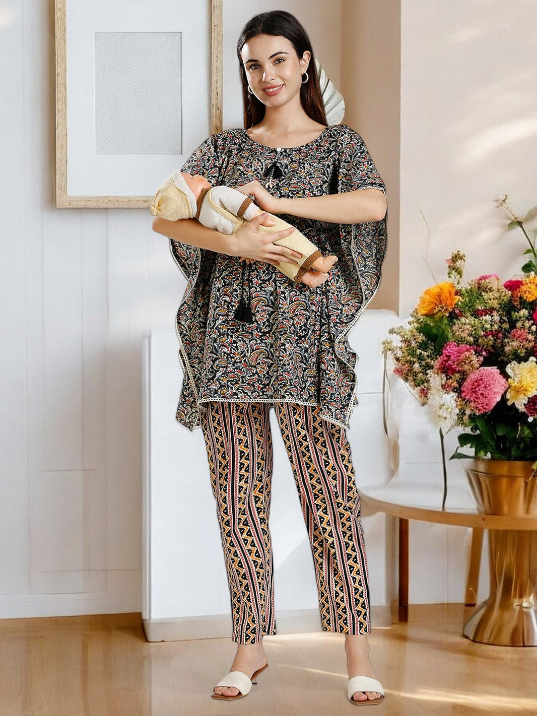 TRENDY NURSING KAFTAN PANT SET FOR WOMEN