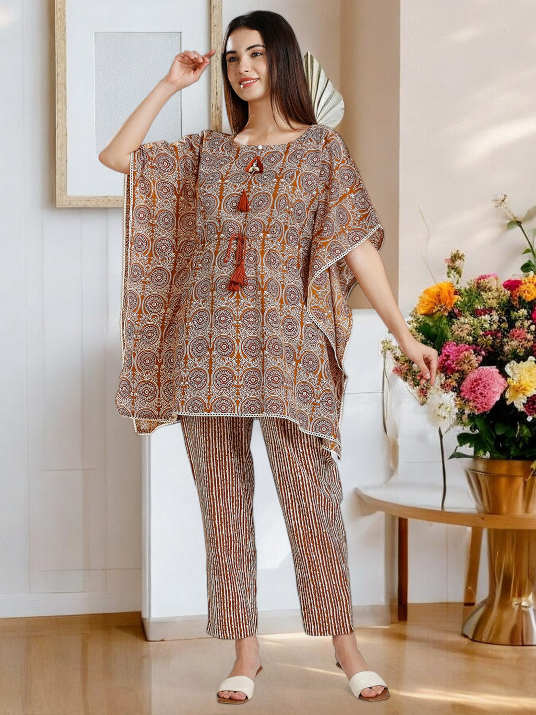 TRENDY FEEDING KAFTAN PANT SET FOR WOMEN