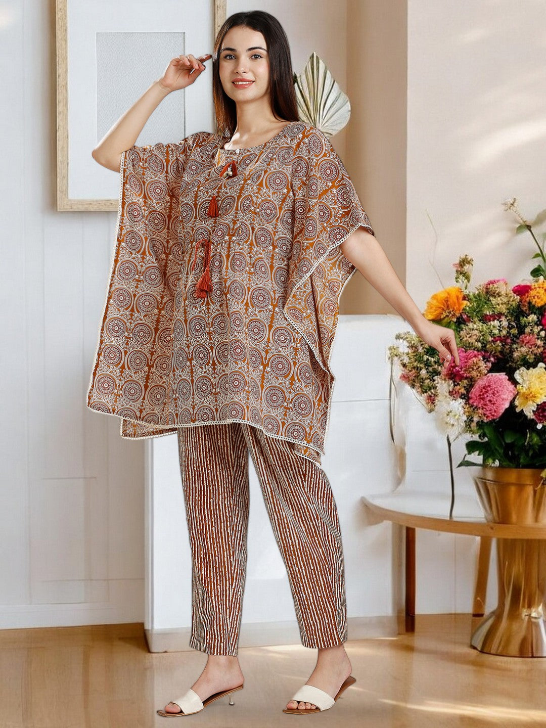 TRENDY FEEDING KAFTAN PANT SET FOR WOMEN