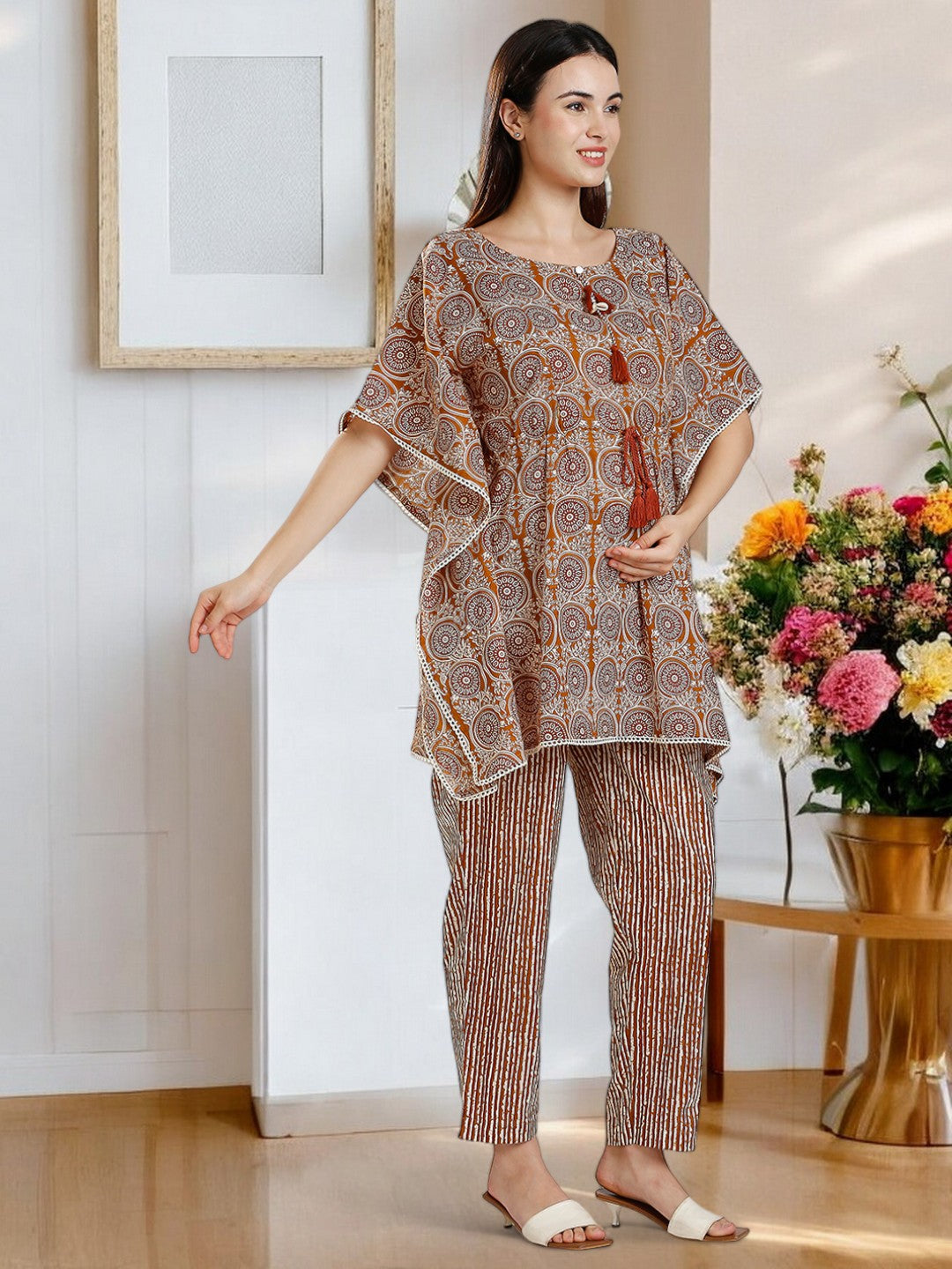 TRENDY FEEDING KAFTAN PANT SET FOR WOMEN