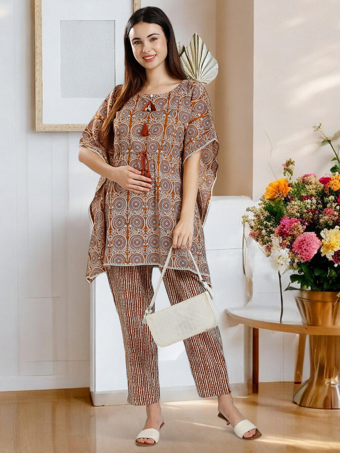 TRENDY FEEDING KAFTAN PANT SET FOR WOMEN