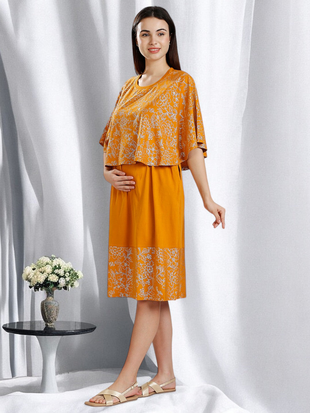 ON-TREND NURSING CAPE DRESS FOR WOMEN