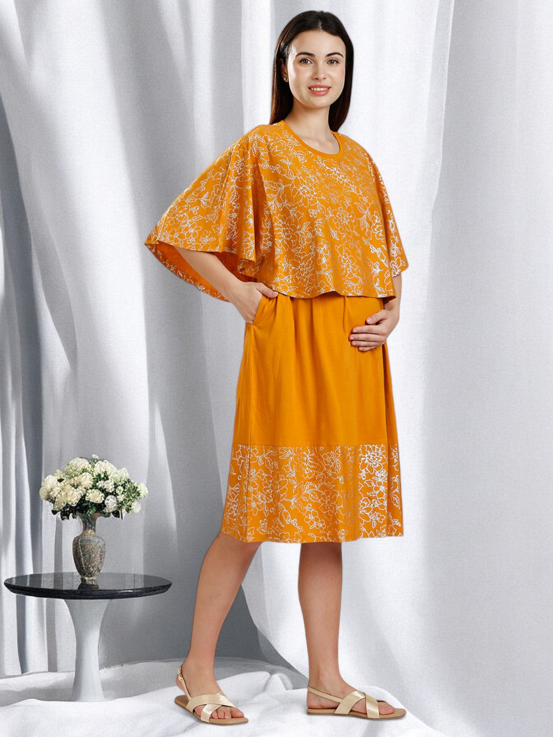 ON-TREND NURSING CAPE DRESS FOR WOMEN