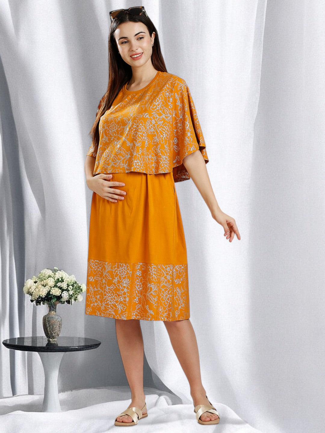 ON-TREND NURSING CAPE DRESS FOR WOMEN