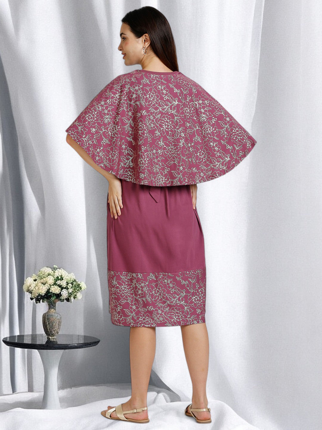 ON-TREND FEEDING CAPE DRESS FOR WOMEN