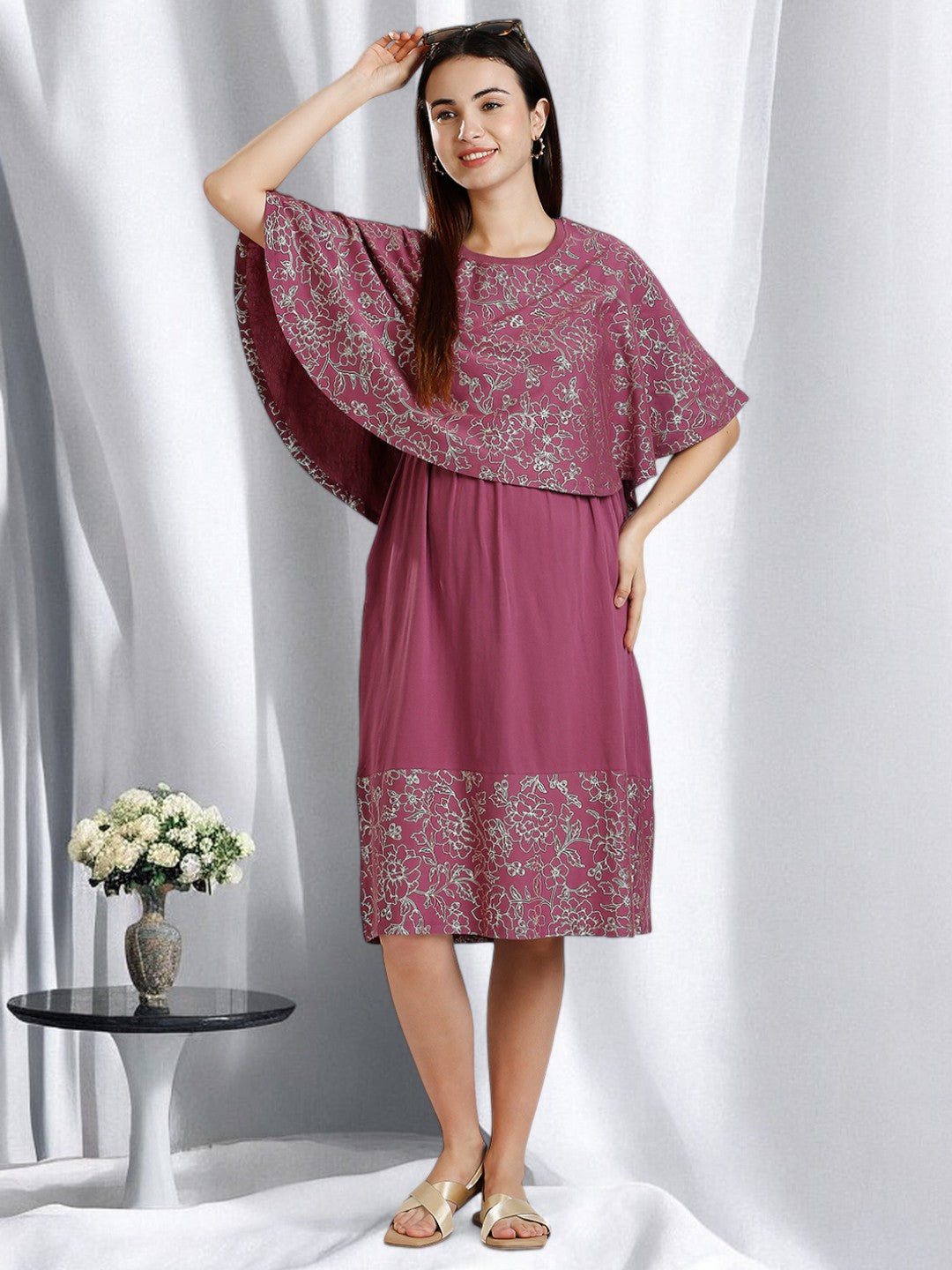 ON-TREND FEEDING CAPE DRESS FOR WOMEN