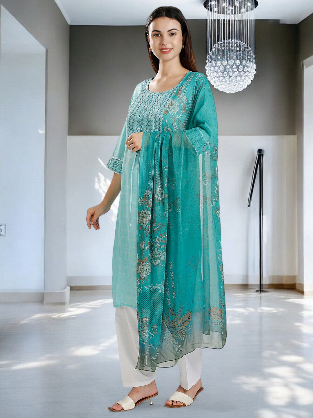 CLASSIC ETHNIC PREGNANCY KURTA SET FOR WOMEN