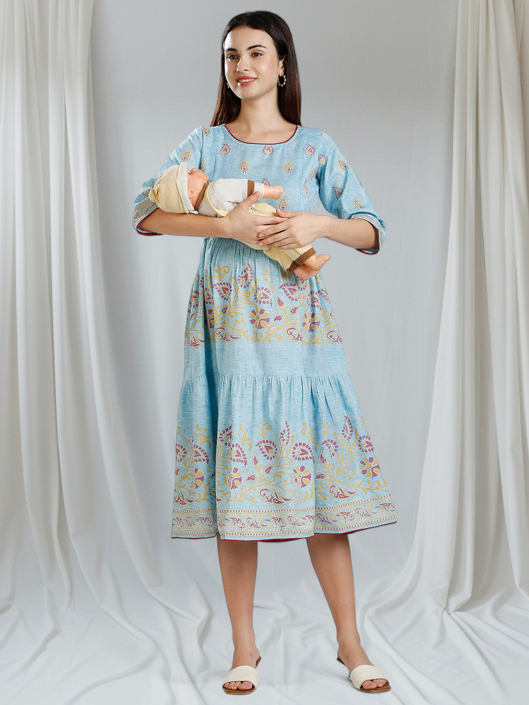 COZY MATERNITY FLARED KURTA FOR WOMEN