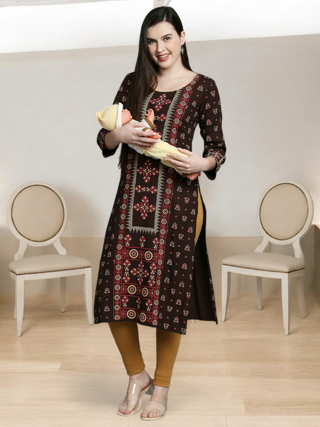 COMFORTABLE STRAIGHT FEEDING KURTA FOR WOMEN