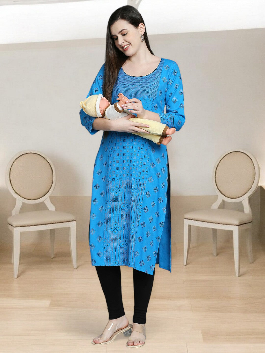 COMFORTABLE STRAIGHT PREGNANCY KURTA FOR WOMEN