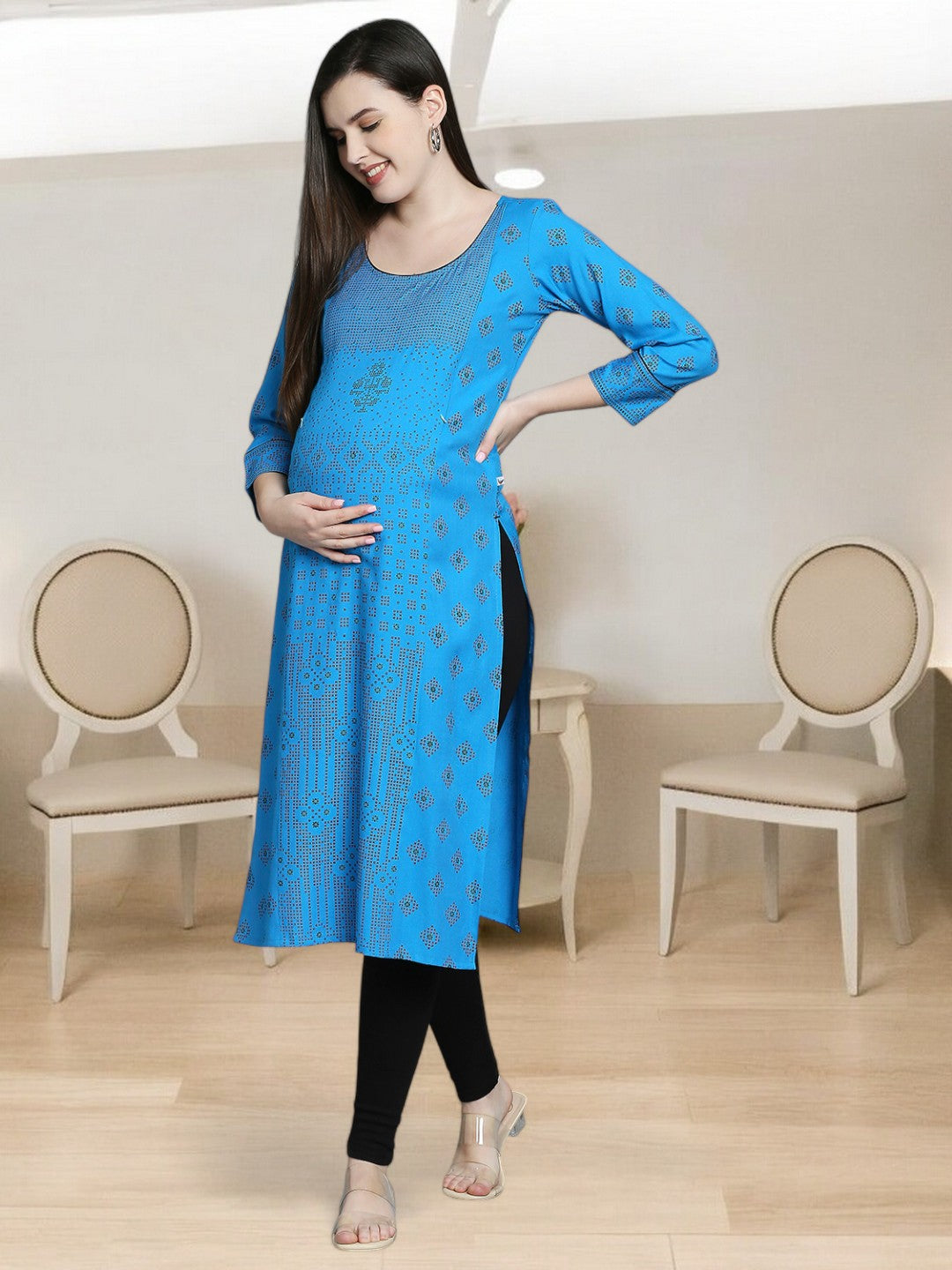 COMFORTABLE STRAIGHT PREGNANCY KURTA FOR WOMEN