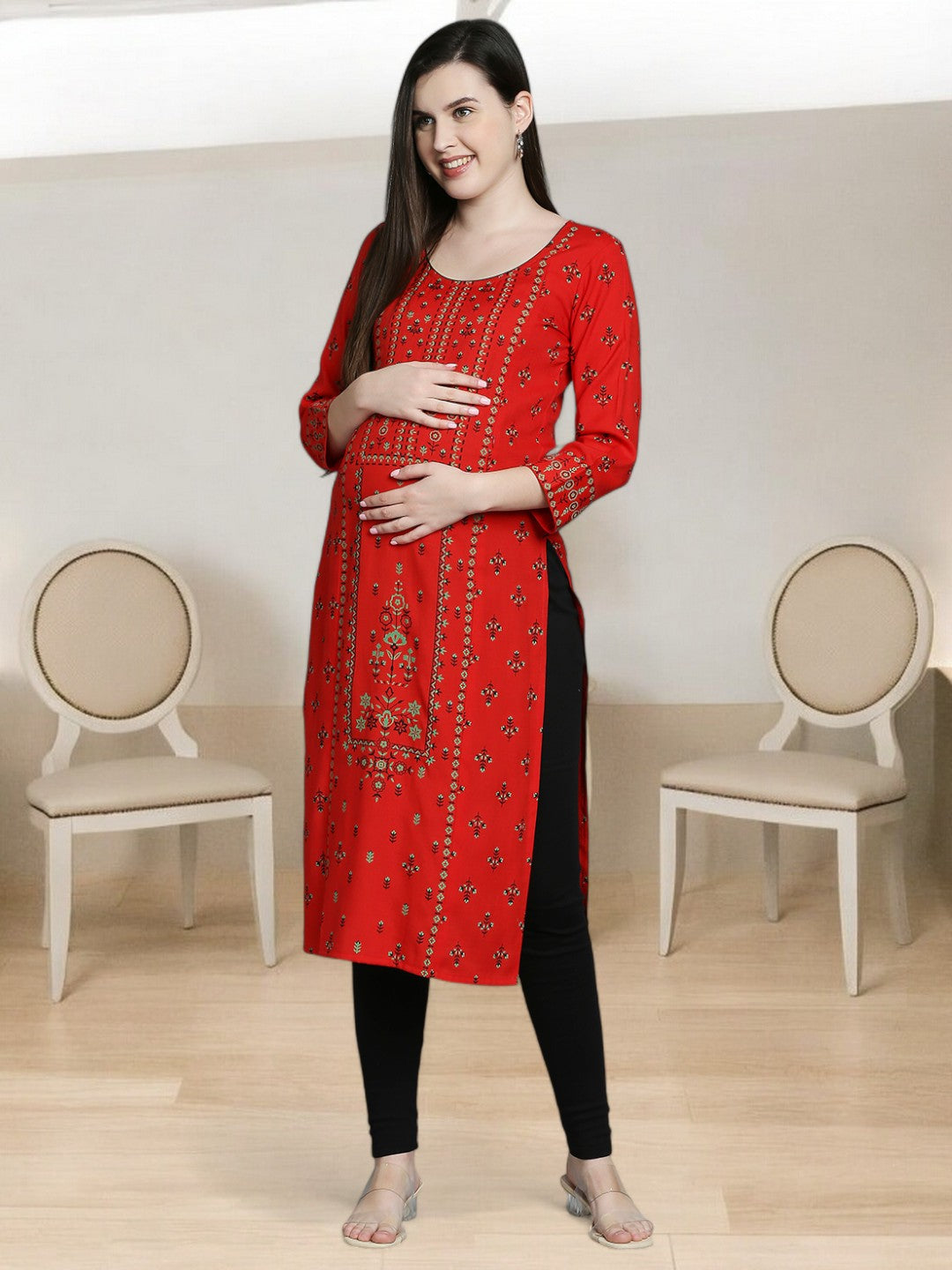 COMFORTABLE STRAIGHT NURSING KURTA FOR MOTHER