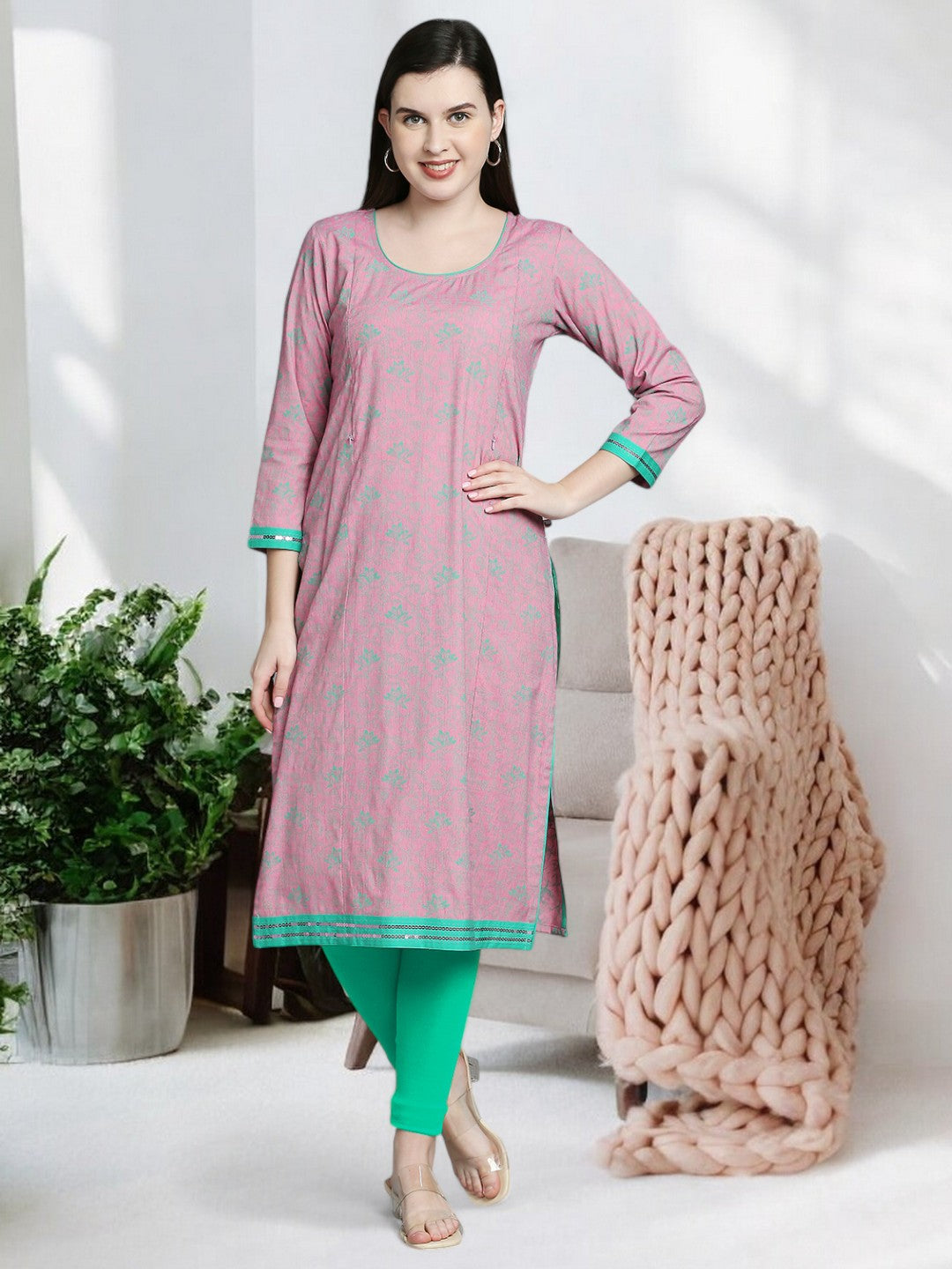 WOMEN'S SOPHISTICATED STRAIGHT PREGNANCY KURTA