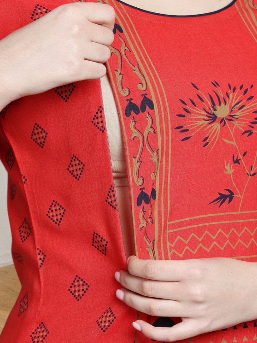 COZY STRAIGHT NURSING KURTA FOR MOTHER
