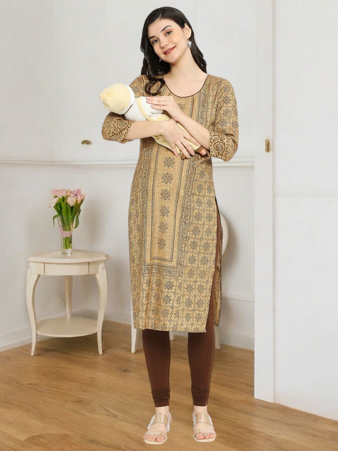 COZY STRAIGHT PREGNANCY KURTA FOR MOTHER