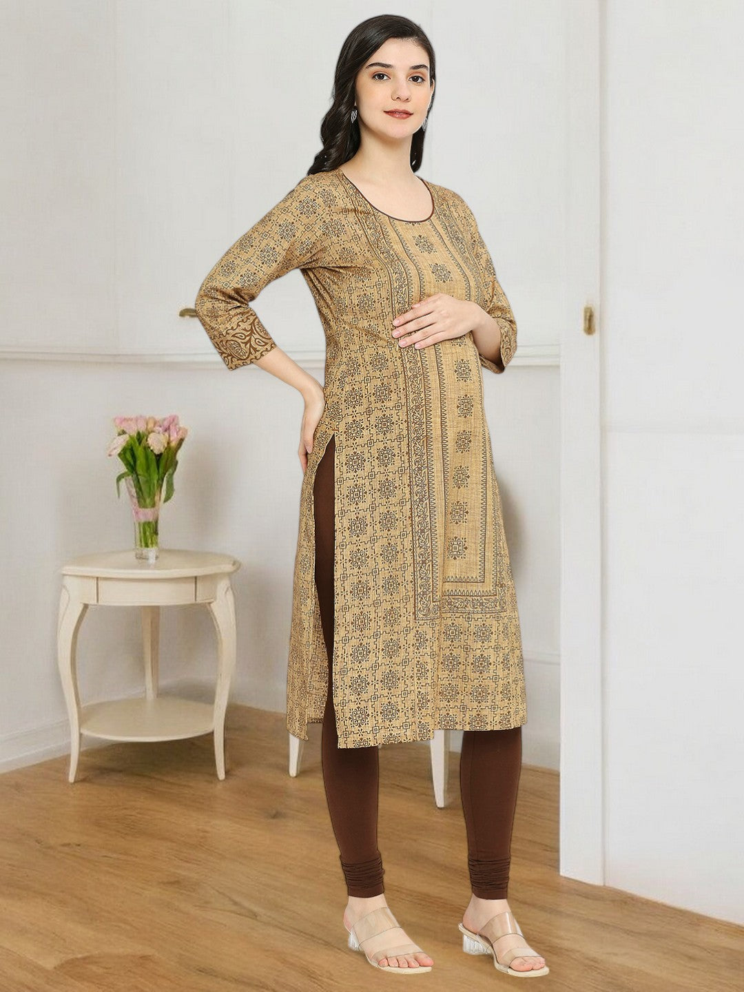COZY STRAIGHT PREGNANCY KURTA FOR MOTHER
