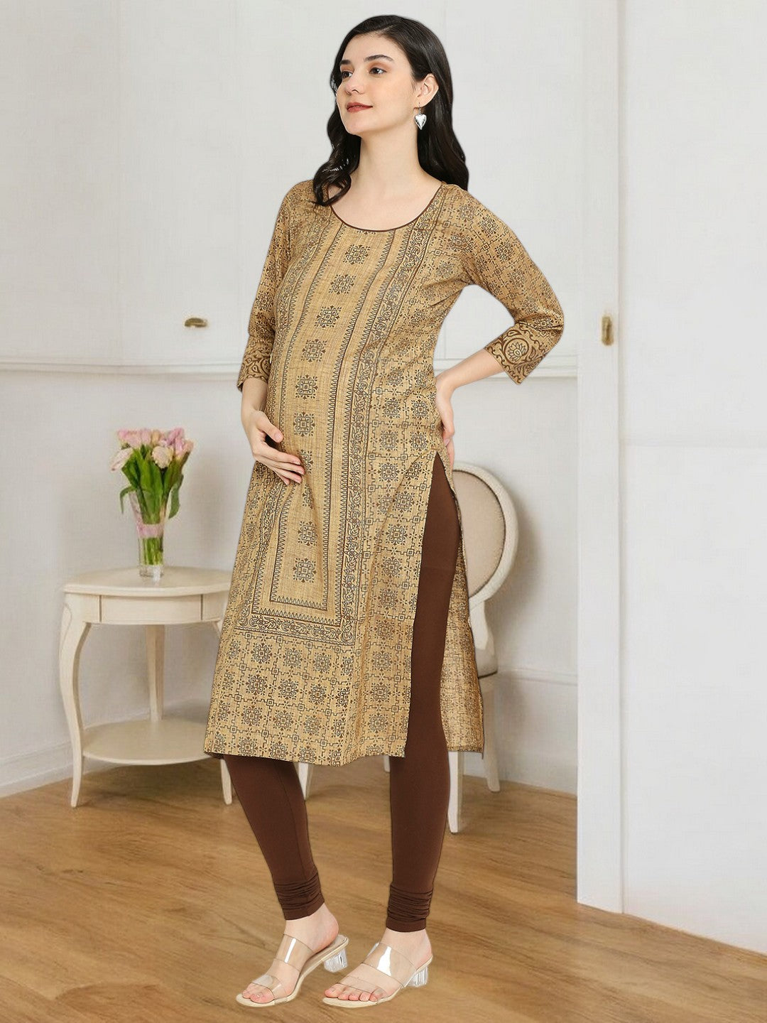 COZY STRAIGHT PREGNANCY KURTA FOR MOTHER